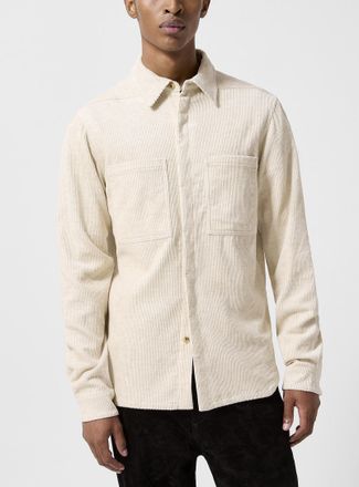 Rick Owens Mens Concealed buttons corduroy overshirt