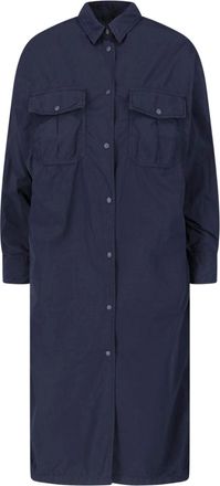 Aspesi Blue Long Waterproof Classic Collar Jacket