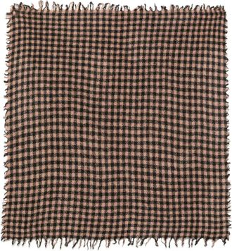 Faliero Sarti Sciarpa a quadretti con frange - Nero