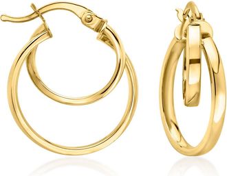 Ross-Simons 10kt Yellow Gold Double-Hoop Earrings