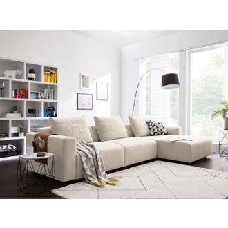Studio Copenhagen home24 Studio Copenhagen Ecksofa Finny I Beige Webstoff 286x83x170 cm (BxHxT) Modern