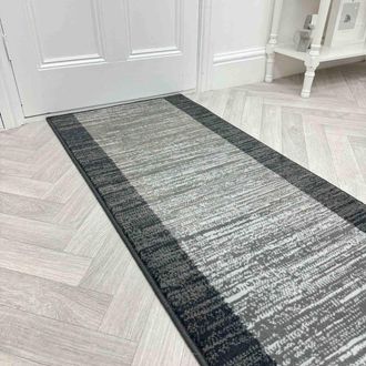 Runrug Hallway Carpet Runner Rug - Soft & Comfy, 9mm - Morning Mist in Dark Grey | Size: 70 cm x 420 cm