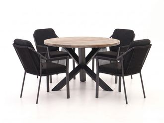 Tierra Outdoor Liv/ROUGH-Y &Oslash;120cm dining tuinset 5-delig stapelbaar