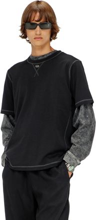 Diesel Regular T-shirt with crew neck and Oval D - T-Shirts - Man - Grey