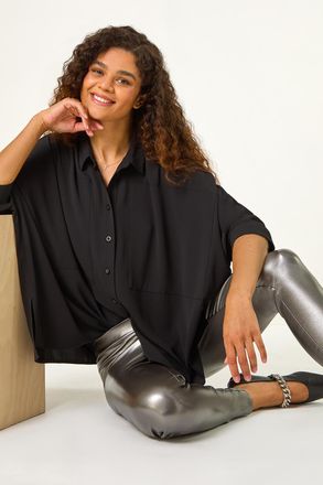 Roman Coated Elastic Waist Bengaline Stretch Trouser