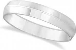 Allurez Knife Edge Wedding Ring Band Comfort-Fit Palladium (5mm)