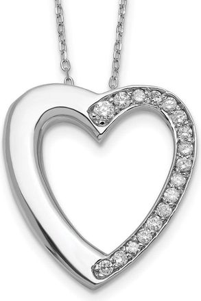 Diamond2Deal Sterling Silver Cubic Zirconia Heart Ash Holder Necklace 18