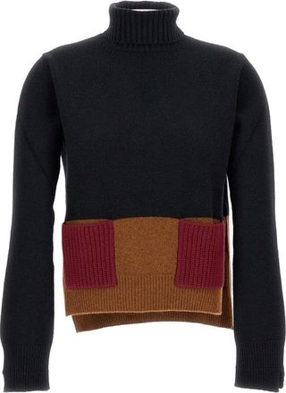Plan C High Neck Wool Blend Sweater