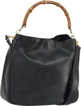 Gucci Pre-owned Handbags, female, Black, Size: ONE SIZE Pre-owned Leather Handbag