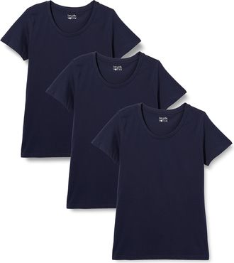 Berydale Damen T-Shirt mit Rundhalsausschnitt aus 100% Baumwolle im Multipack