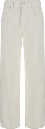 Brunello Cucinelli White Regular Flat Front Pant