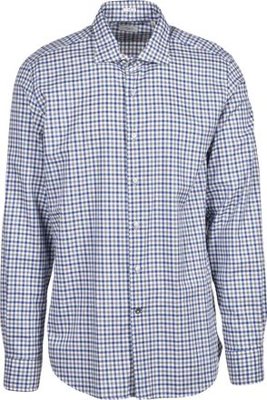 Himon's Light Blue Checkered Cotton Shirt