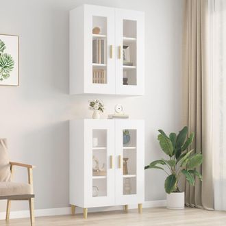 Berkfield Home Hanging Wall Cabinet White 69.5x34x90 cm