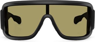Moncler Black Snowseeker Rectangle Frame Sunglasses - Unisex - Acetate