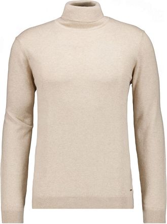 Ragman Rundhalspullover RAGMAN, Herren, Gr. 60, beige (beige, melange, 820), 95% Baumwolle 5% Cashmere, hoch geschlossener Ausschnitt, Pullover Rundhalspullo