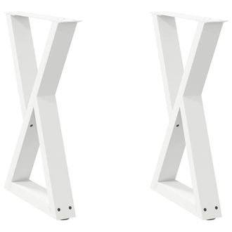 Berkfield Home Dining Table Legs 2 pcs White 60x(72-73.3) cm Steel