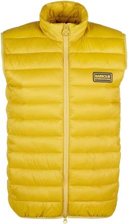 Barbour Racer Reed Gilet Vest Rits Logo - Heren - Bodywarmers - Geel - S - Polyester - Jassen