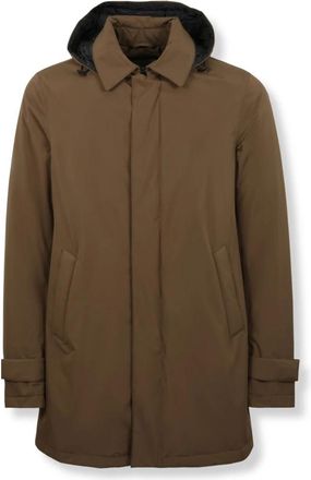 Herno Lange Parka in 2-laags Windstopper - Heren - Winterjassen - Bruin - M - Polyester - Jassen