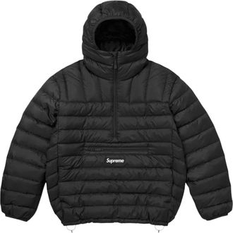 SUPREME Micro Down Half Zip Hooded Pullover Black FW25J40-BLACK