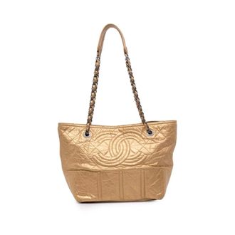 Chanel Pre-owned Tote Bags, female, Yellow, Size: ONE SIZE Pre-owned Quilted Leather Tote Bag