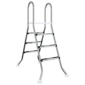 vidaXL Escalera Para Piscina Elevada 100 Cm 3-step Plateado Vidaxl