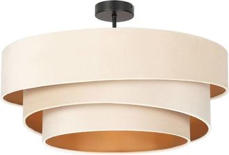 Lindby L&aacute;mpara de techo de textura, tela, tejido, seda blanco