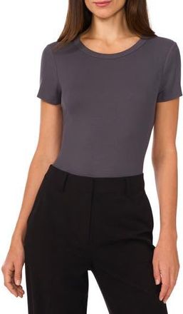 Halogen Rib Knit Jersey T-Shirt in Magnet at Nordstrom Rack, Size X-Large
