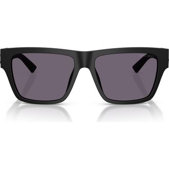Jimmy Choo London 54mm Rectangular Sunglasses in Matte Black /Violet at Nordstrom