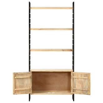 Berkfield Home Beautiful 4-Tier Bookcase 80x30x180 cm Solid Mango Wood in Light Oak | Size: 80 x 30 x 180 cm