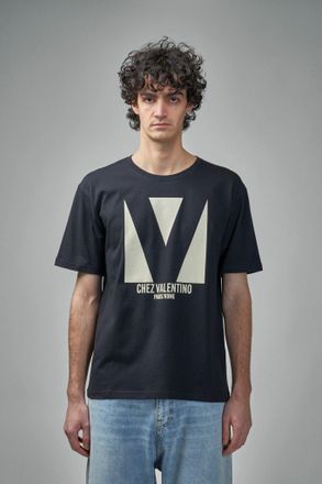 Valentino Cotton T-Shirt with Chez Valentino Print