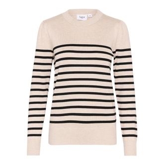 Saint Tropez Maglione a Righe Grigio Morn Mila Stripe - - Knitwear - Donna - Beige - S