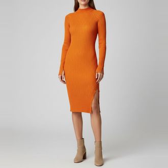 Jacquemus Orange Rib Knit La Robe Pigolo Mini Dress