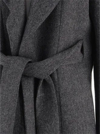 SA SU PHI Womens Belted Wool Jacket Grey