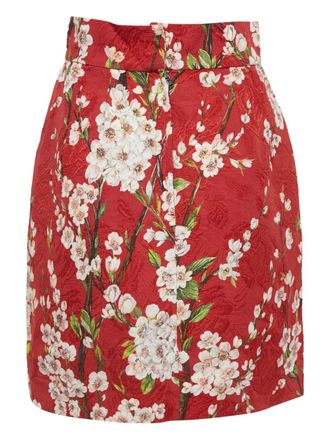 Dolce & Gabbana floral mini skirt - Red