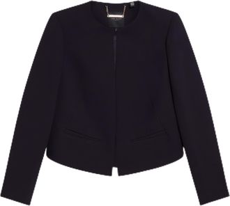 Ted Baker Womens Manabjl Cropped Tailored Jacket, Navy, 16 UK