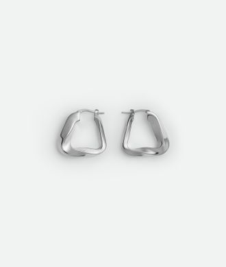 Bottega Veneta Orecchini Piccoli A Cerchio Con Design Triangolare Twist - Bottega Veneta