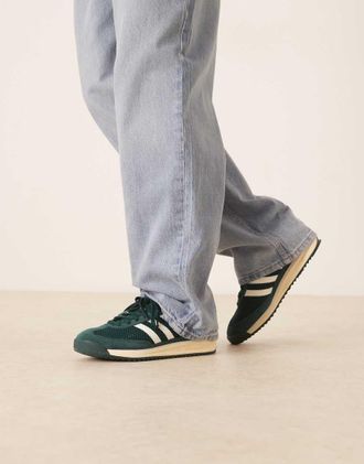 adidas Originals SL 72 RS - Sneakers color verde scuro e crema