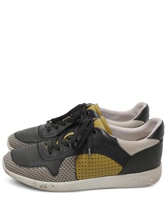 Bottega Veneta lace-up perforated leather sneakers - Black
