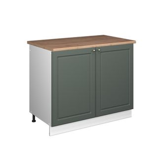 Vicco Mueble Bajo Para Fregadero Fame-line, Verde Dorado Casa De Campo/blanco, 100 Cm, Et Roble, Vicco