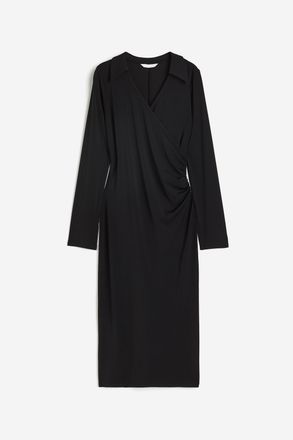 H&M Blusenkleid in Wickeloptik - Schwarz