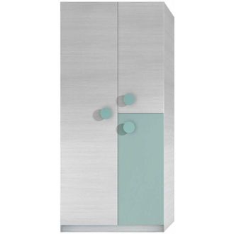 F.R.S. Armario ropero Violeta 3 puertas abatibles acabado blanco/verde acqua 200 cm(alto) 90 cm(ancho) 52 cm(fondo)
