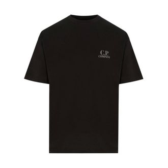 C.P. Company C.P. Company, T-Shirts, male, Black, L, 30/1 Jersey Short Sleeve Logo T-Shirt
