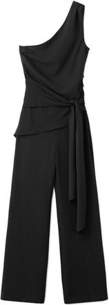 Mango Sleeveless Asymmetric Jumpsuit in Black at Nordstrom, Size X-Large