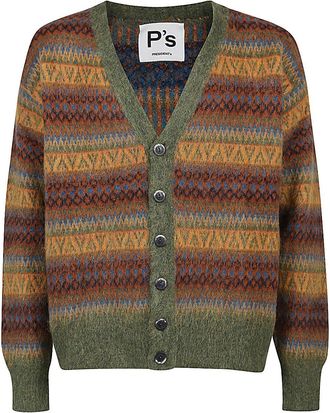 President's Wool Striped Oversized Cardigan