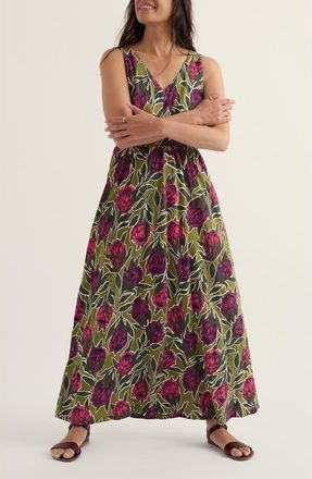 Seasalt Cornwall Polmanter Floral Sleeveless Organic Cotton Jersey Maxi Dress in Proteas Creek at Nordstrom, Size 10