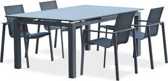 DCB Garden Alu-miami - Conjunto De Comedor De Jard&iacute;n 4 Plazas De Aluminio - Dcb Garden