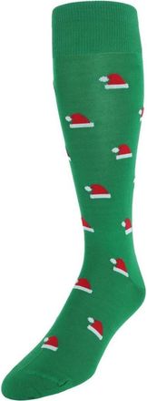 Trafalgar Store Kringle Santa Hat Over The Calf Christmas Mercerized Cotton Socks in Green at Nordstrom