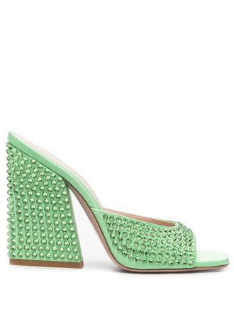 Gedebe 120mm Eva sandals - women - Fabric/Fabric/Calf Leather/Calf Leather - 36 - Green