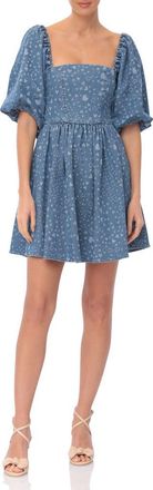 Avec Les Filles Heart Puff Sleeve Babydoll Minidress in Swirling Hearts at Nordstrom Rack, Size X-Small