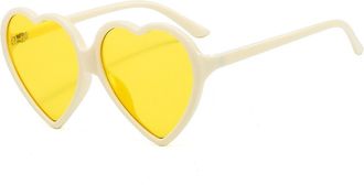 Generic Women Outdoor Party Sunglasses Vacation Commuter Decorative Sun Glasses(Yellow)